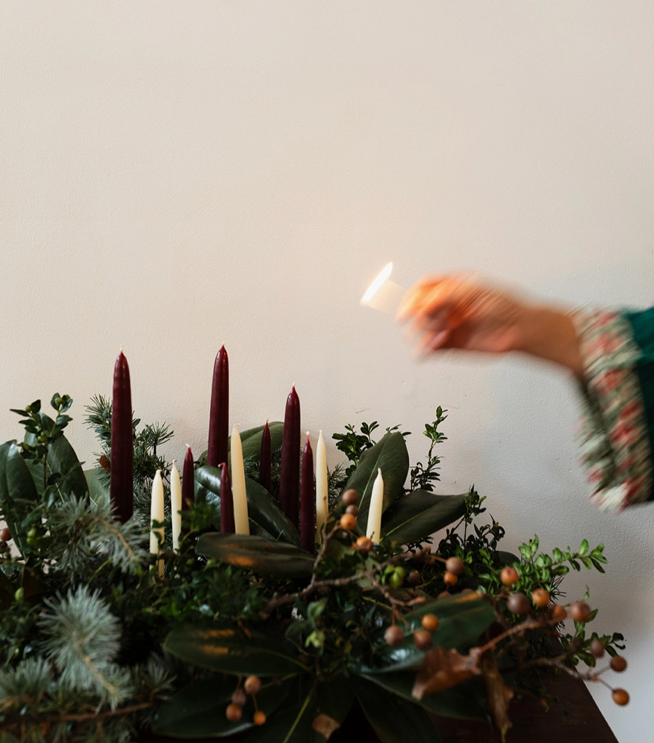 Long-lasting, available in many colors, dripless taper candles in neutral tones, ideal for home decor.